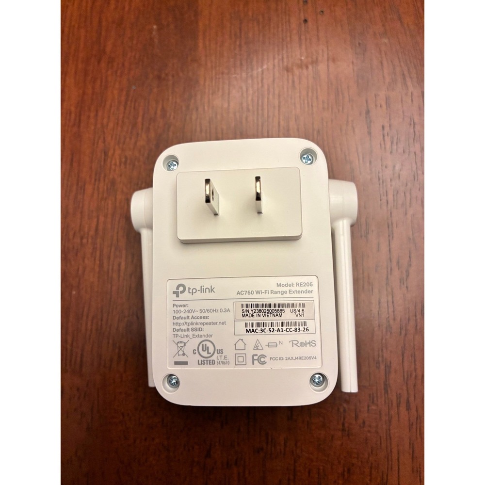 TP-Link AC750 Wi-Fi Range Extender RE205 Dual Band White Wireless Repeater